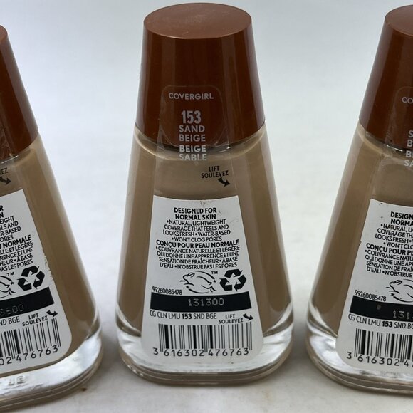 Covergirl Clean Liquid Foundation 153 Sand Beige Lot of 3 New - Picture 5 of 7